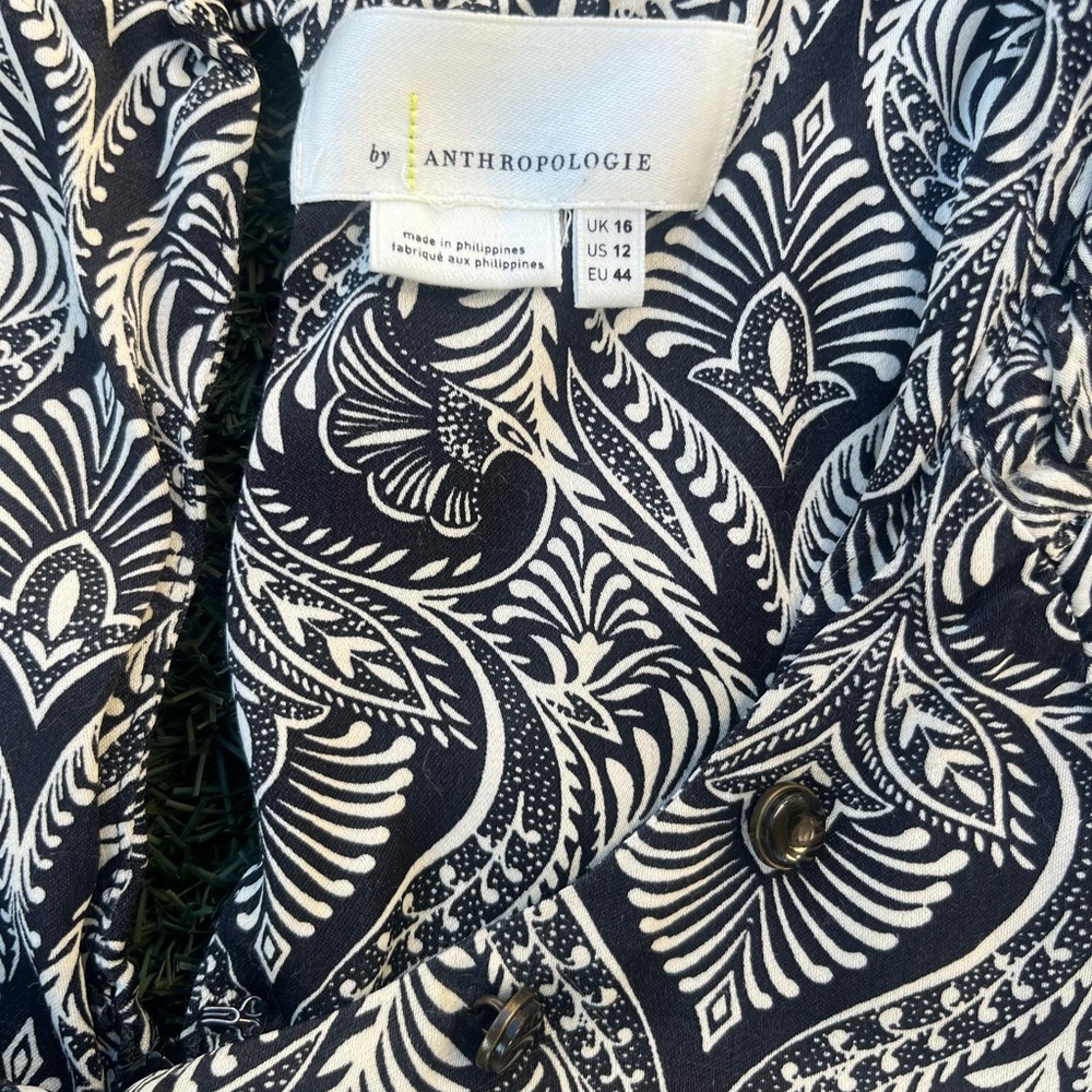Anthropologie black and White Zaide jumpsuit